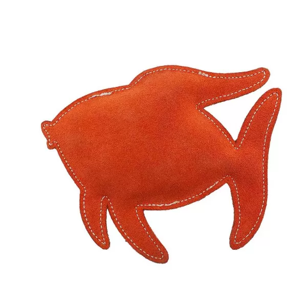 Online Dawgeee Play Flat Suede Crackle Paper Coral Fish 7" Dog Toys