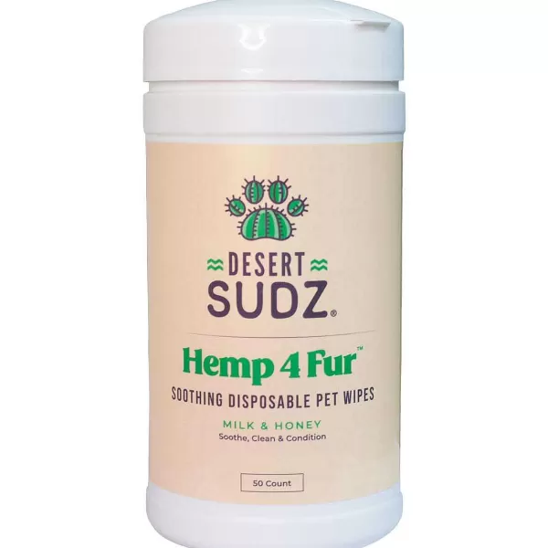 Discount Desert Sudz Hemp Oil Milk & Honey Disposable Pet Wipes 50Ct Health Aids
