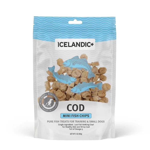 New Icelandic+ Cod Mini Fish Chips Pure Fish Treats For Dogs Dog Treats