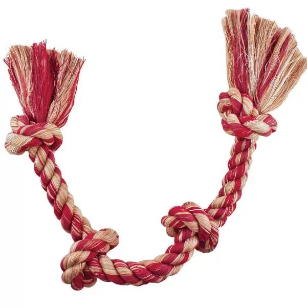 New Mammoth Medium 2 Knot Colored Rope Bone 12" Dog Toys