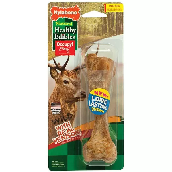 Online Nylabone Healthy Edibles Wild With Real Meat Venison Large Single Dog Treats