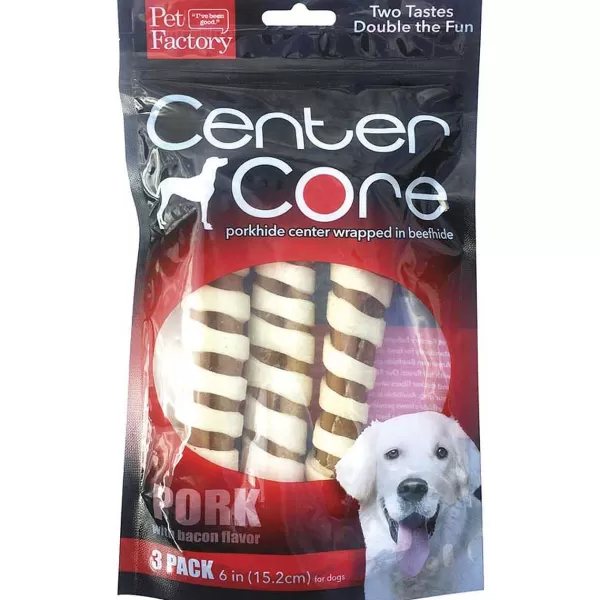 Hot Pet Factory Center Core Pork 6 Inch Rolls 3 Pack Dog Treats